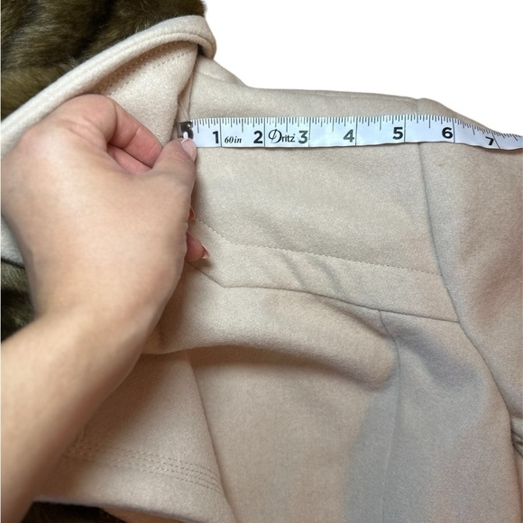 NWOT WORTHINGTON LINED WOOL BLEND FAUX FUR REMOVABLE COLLAR COAT WITH BELT - Picture 10 of 14